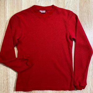Red Thermal Underwear Waffle Long Sleeve Shirt